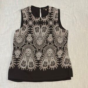 Rose & Olive Sleeveless Top Black/White Women’s Sz S